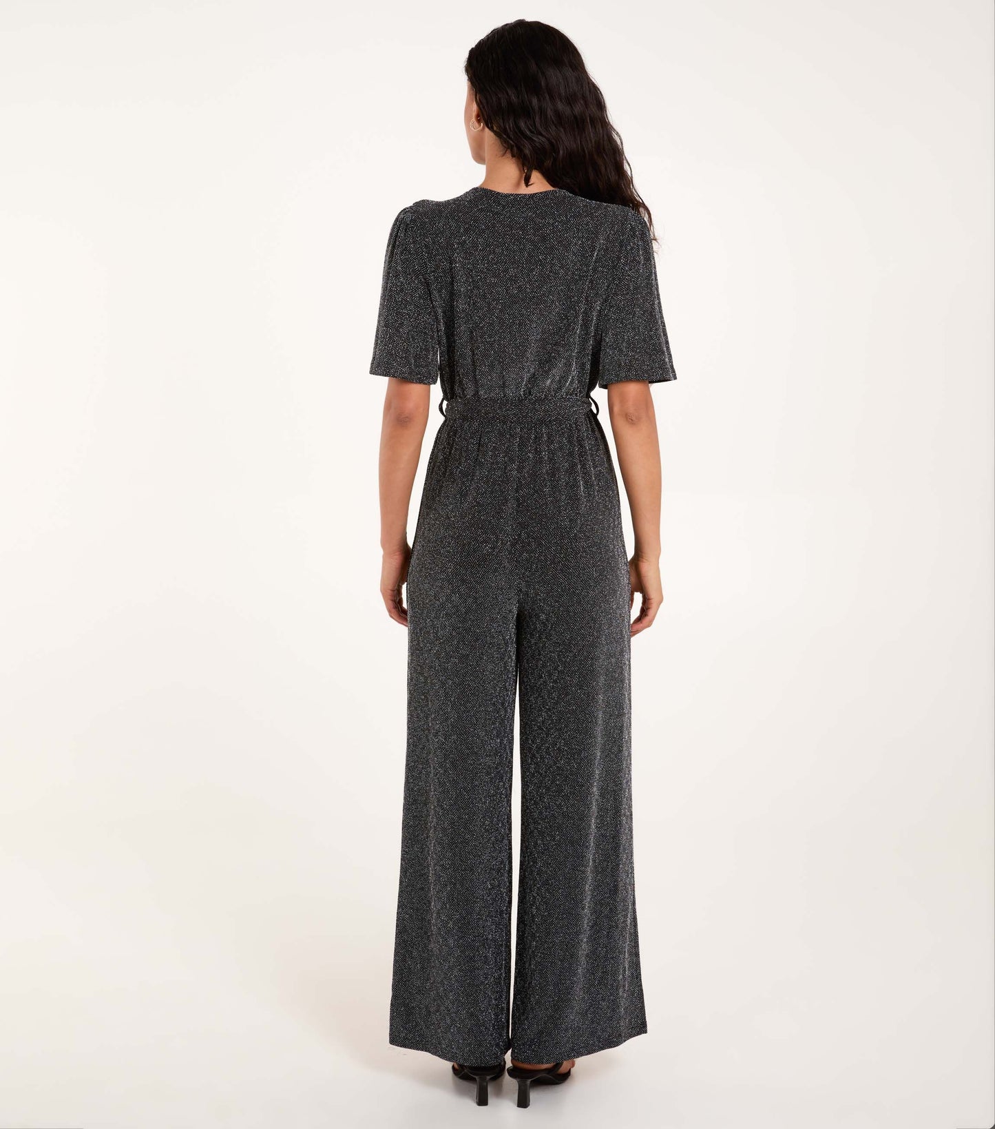 CASSIE - Black & Silver Stretch Jumpsuit